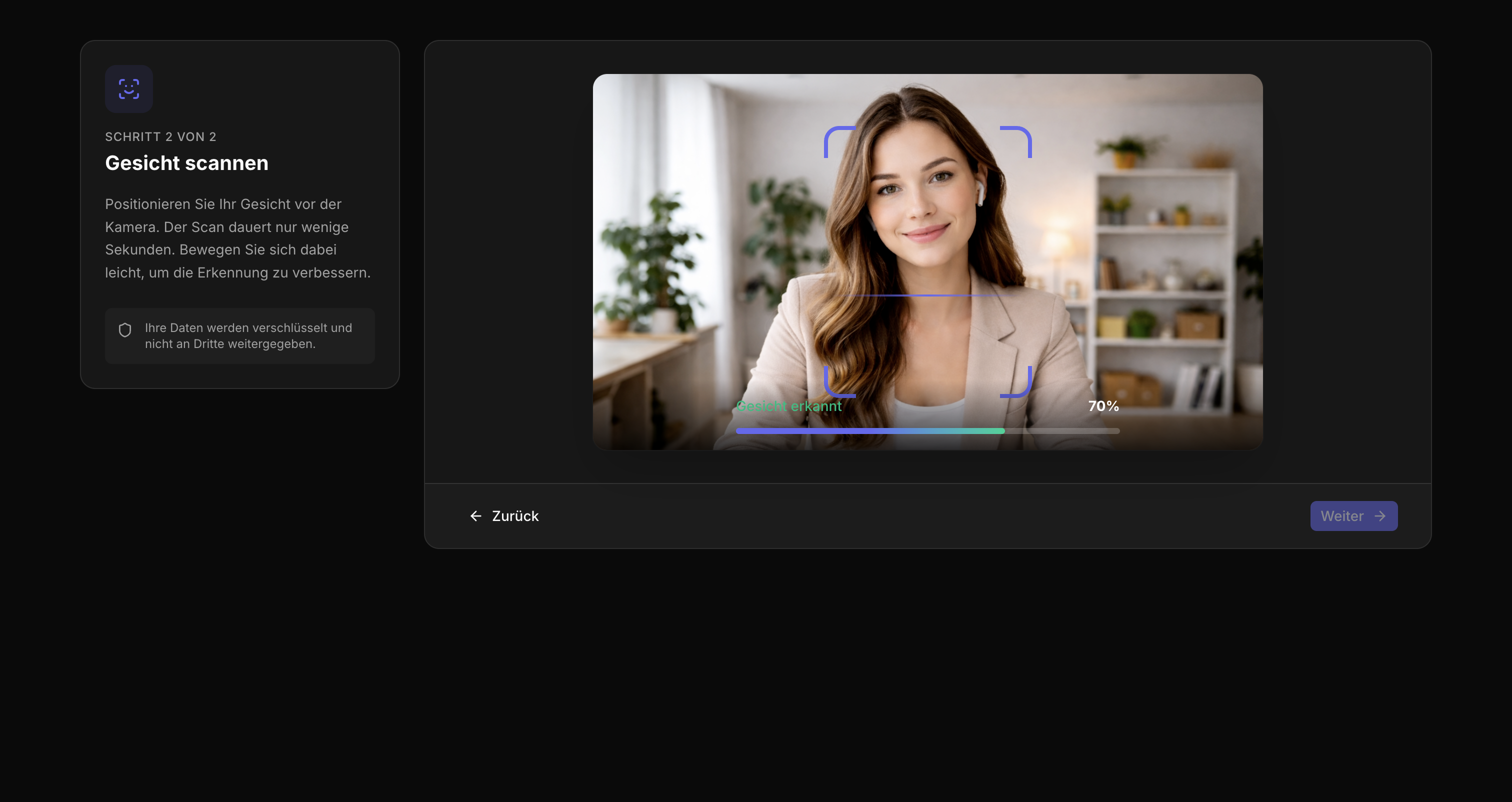 Gesichtsscan starten