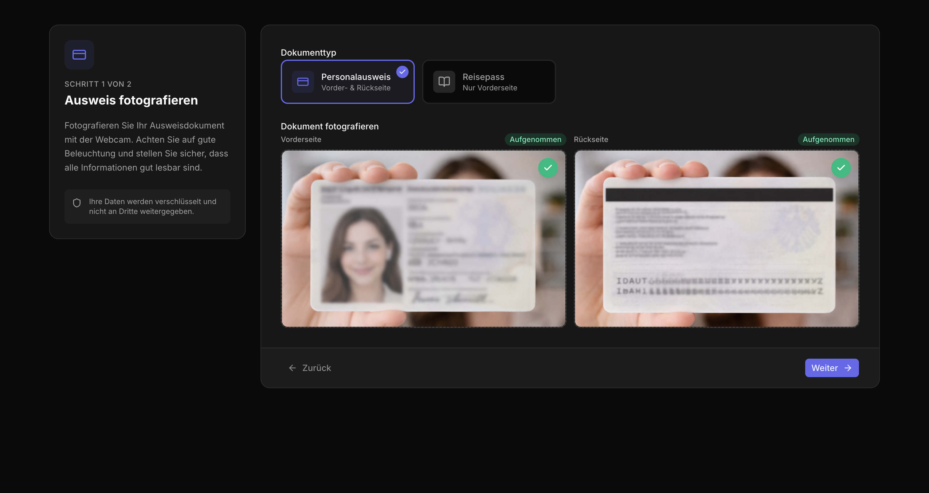 Vorderseite aufgenommen