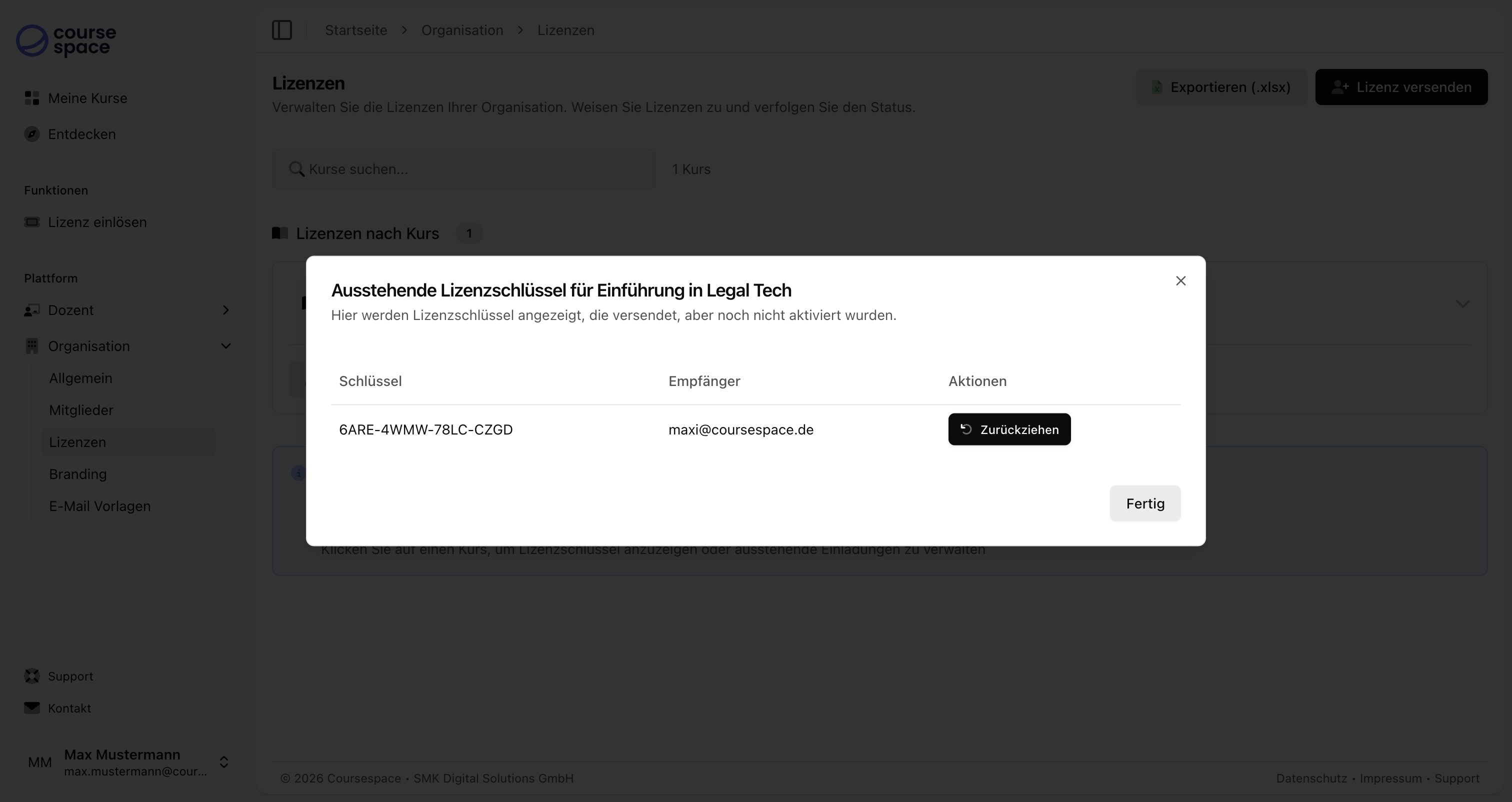 Ausstehende Lizenzen