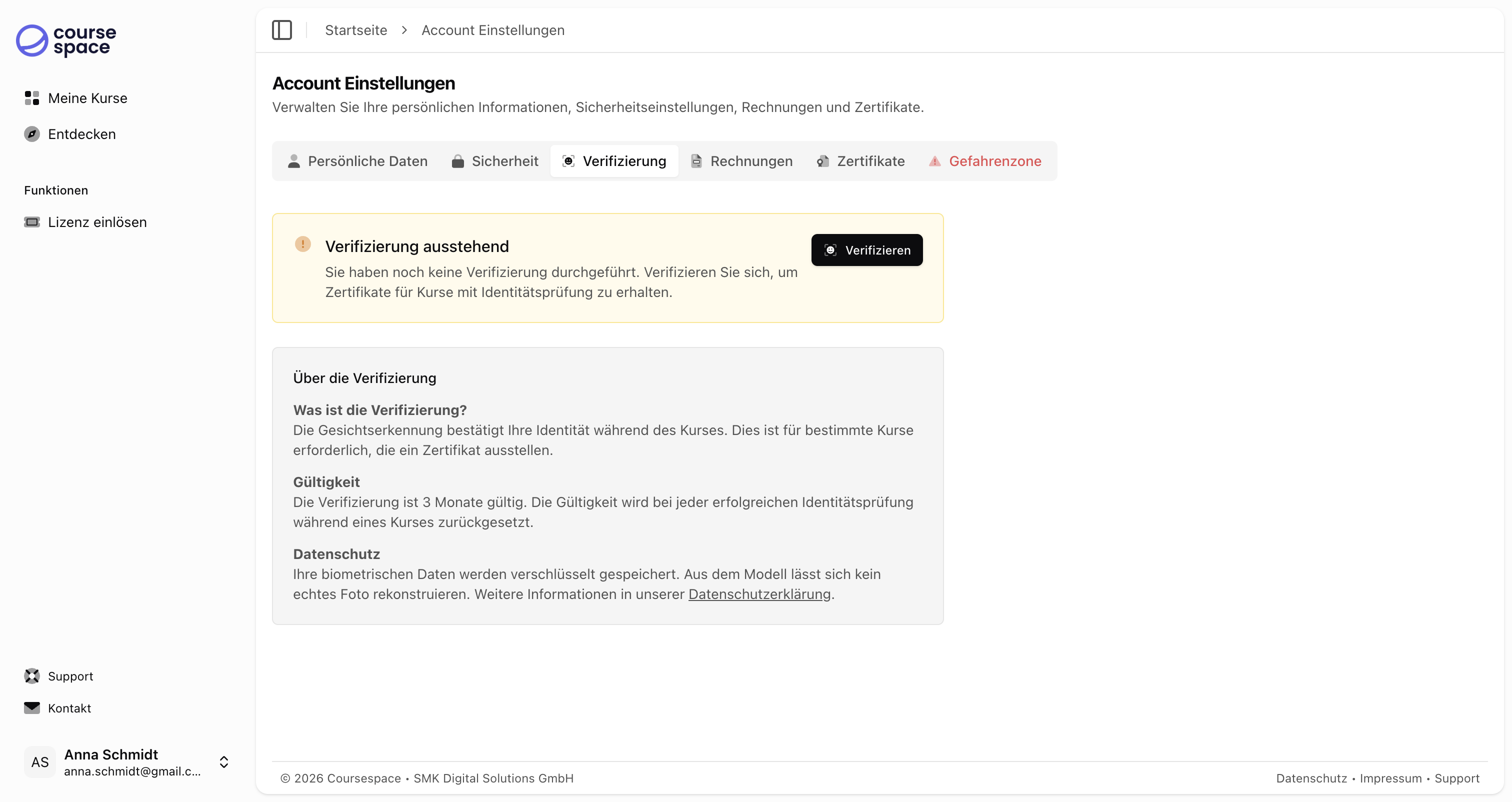 Verifizierungsstatus