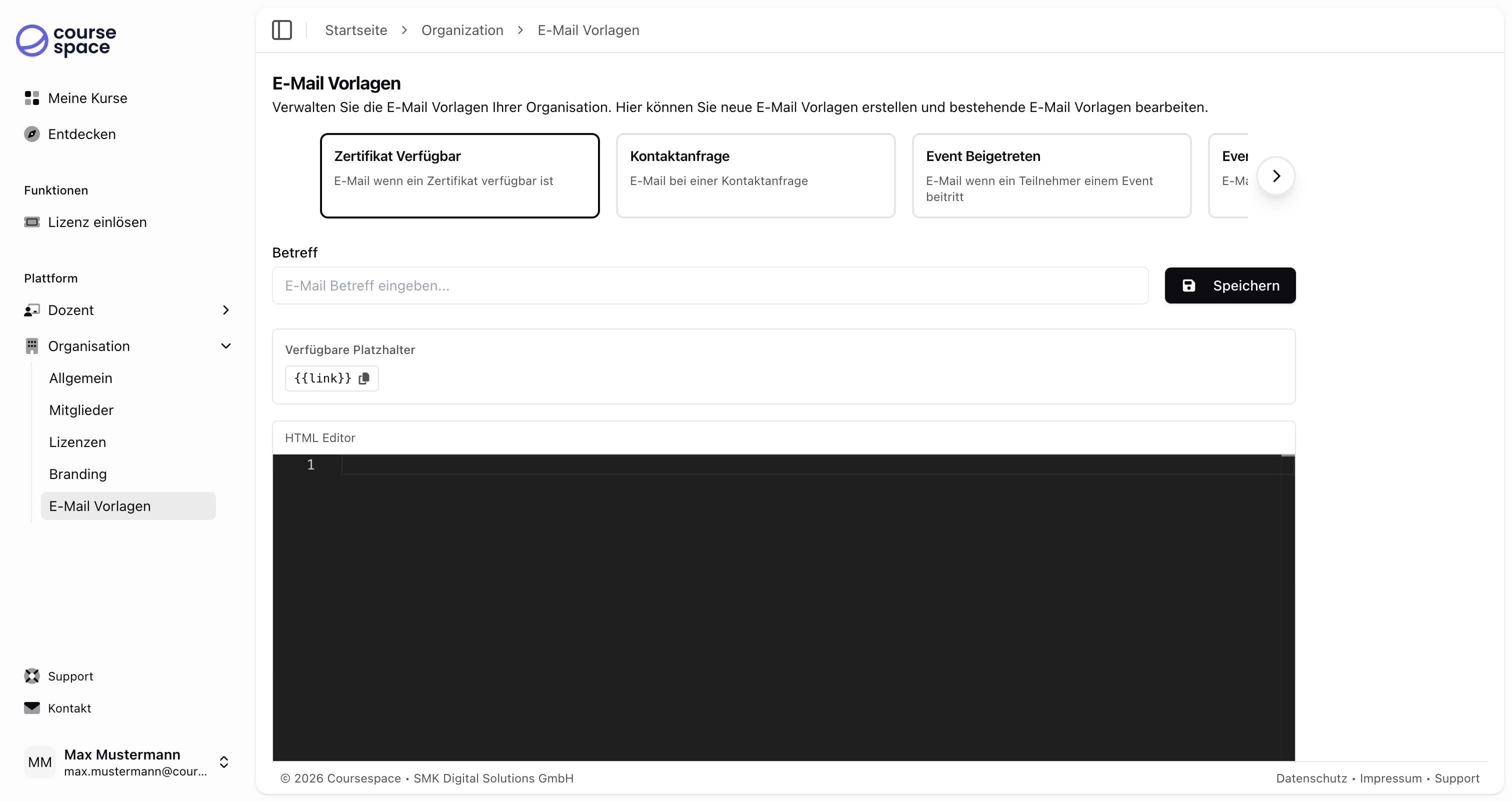 E-Mail Vorlagen Übersicht